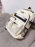 JCZS韩系ins风书包初中女生男小众高颜值痛包高中轻便大容量减负护脊 轻便减负[灰色]送黑耳小狗+黑格 实拍图