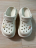骆驼（CAMEL）洞洞鞋女清爽镂空两穿厚底沙滩凉拖鞋 L25M071024 米白 35  实拍图