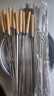 原始人烧烤签子不锈钢烧烤用具羊肉串签字烤肉签扁签铁签圆烤针烤肉钎子 50支扁签+50支圆签+10支木柄签 实拍图