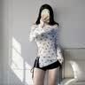 南木熊泳衣女新款保守长袖罩衫分体遮肉显瘦三件套性感温泉沙滩度假泳装 黑色蝴蝶结印花均码【80-115斤】 实拍图