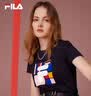 斐乐（FILA） 女装官方女士短袖T恤夏季休闲运动内搭t恤百搭短T上衣 传奇蓝-F11W118151F 2XL （180/96A/XXL） 实拍图