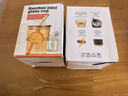 新款玻璃杯子咖啡杯ins高颜值水杯带吸管大容量带盖牛奶杯 烟灰色全套(含吸管+杯盖+皮套) 450ML 实拍图
