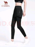 骆驼（CAMEL）弹力假两件健身裤女高腰紧身跑步长裤 Y23BA4L0029A 幻影黑  L 实拍图