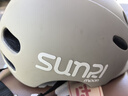 SUNRIMOON森瑞梦儿童头盔3-6-12岁自行车男女孩夏季滑板车学生骑行安全帽 卡其色 尾灯款 实拍图