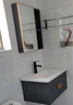 优莱可可【上门安装】浴室柜卫生间家用太空铝小户型一体洗脸盆柜组合陶瓷 70cm灰平板盆柜全套镜柜宽度48 自行安装 实拍图