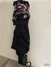 天堂 加大雨伞三折 晴雨两用商务伞经典格纹10骨大雨伞男女 藏青 实拍图