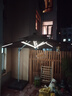 紫叶（ziye）户外遮阳伞庭院伞太阳能LED带灯伞花园露台岗亭大雨摆摊伞太阳伞 特价带灯2.5米方形【配370斤水箱】90MM伞杆 实拍图