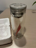 高硼硅双层水晶盖玻璃杯大容量泡茶杯茶水分离安全无毒隔热杯车载 双层直筒杯水晶盖 350ml 1只 实拍图