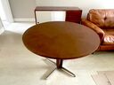 可纳浮月岩板实木法式复古圆餐桌北欧家用简约餐桌椅组合Z 【北美黄杨木-木面】1.1米圆餐桌 实拍图
