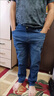 安初夏牛仔裤男士春夏季新款弹力修身潮牌裤子男直筒休闲商务男装长裤 820深蓝色+350磨白蓝 31 (2尺4建议125-135斤) 实拍图