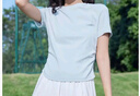 班尼路正肩短款短袖t恤女2025年夏季抽褶小心机紧身显瘦时尚休闲款上衣 实拍图