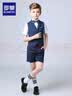 罗蒙儿童礼服春夏新款男童马甲演出服 藏青短款马甲装五件套 140 实拍图