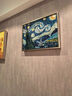 水竞手绘油画梵高装饰画玄关餐厅挂画书房桌面画儿童房卧室壁画背景画 B款星空 香槟银环保框 30*40 梵高名画 实拍图