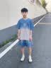 G.duck小黄鸭男童夏装套装儿童中大童男孩渐变帅气短袖两件套秋季童装 灰色 偏蓝灰 120 建议110-120cm6-7岁cm 实拍图