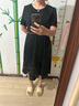 她享减龄赫本风小黑裙女气质短袖连衣裙可拆腰带显瘦中长裙子 T52Q026 实拍图