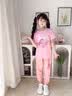 小马宝莉女童夏季套装纯棉儿童短袖防蚊裤两件套女孩夏装 米白+皮粉  160  实拍图