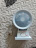 欧利文小风扇桌面床上用静USB充电低音三档 便携式迷你大风力电风扇办公室宿舍风宝 蓝色 实拍图
