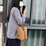 宝芙丽包包七夕菜篮子水桶包高级感单肩斜挎女包时尚上班通勤手提包 棕色 实拍图
