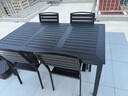 藤朝家具（Teng chao jia ju）铝合金户外桌椅套装庭院桌椅组合防锈室外院子露天台休闲桌椅 标准款：4椅+160CM拼花桌 升级铝合金框架+塑木面板 实拍图
