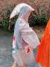 牧萌儿童雨衣男童女童防水全身雨披幼儿园小学生雨具 粉色草莓兔 L 实拍图