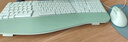 山业人体工学键鼠套装 无线USB垂直竖握鼠标 104按键键盘 倾角支架 附软垫 办公游戏 牛油果绿 实拍图