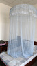 新款公主风蚊帐架家用卧室免安装挂钩天花板高级落地床幔纱纹账 锦绣-蓝灰色 2.0m（6.6英尺）床 实拍图