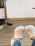 crocs卡骆驰洞洞鞋贝雅卡骆班轻便耐磨一脚蹬休闲鞋|205089 冬日白/彩色-1LI 37 /38(230mm) 实拍图
