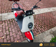 立马电动摩托车MINI 80公里长续航1200W电机60V20Ah铅酸电池外卖家用舒适出行电动车 品红绿 实拍图