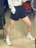 浪莎棉麻休闲短裤女阔腿裤居家沙滩热裤夏季宽松高腰运动裤子 实拍图