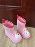 牧童儿童雨鞋3-7岁男女童雨靴卡通轻便幼儿园宝宝水鞋 粉色小兔子 150 实拍图