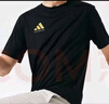 阿迪达斯 （adidas）t恤男夏季运动透气轻薄宽松棉短袖 黑/金 M  实拍图