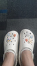 名创优品（MINISO）洞洞鞋女款2025新款eva防滑防臭沙滩鞋增高凉拖鞋女夏季外穿 白色+海洋星星(10个)滴塑 38-39 实拍图