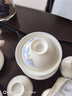 金镶玉陶瓷茶杯羊脂玉瓷泡茶碗三才盖碗功夫茶具白瓷多彩江山盖碗150ml 实拍图