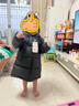 保姆鹅  儿童羽绒服宝宝中长款护脸加厚鸭绒外套防风保暖童装冬装 炭黑 100 实拍图