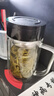 富光双层玻璃杯商务泡茶杯子 大容量男女耐热办公水杯带把黑色320ml 实拍图