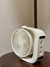 HYUNDAI现代超静音桌面小风扇小型便携式无声电扇学生宿舍床头办公室随身桌面家用小风扇卧室床头风扇 小米白【插电款】 实拍图