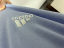 adidas情侣休闲纯棉上衣圆领短袖T恤男女夏季阿迪达斯官方轻运动 蓝色 M 实拍图