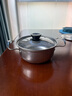 【限时抢购】304不锈钢蒸锅汤锅加厚煮面小奶锅小煮锅泡面辅食锅 15CM双柄 15cm 实拍图