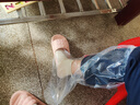 七海秋一次性雨鞋套防水防滑雨靴脚套加厚塑料男女通用鞋套长筒白6只装 晒单实拍图