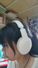 联想（Lenovo）真无线头戴式蓝牙耳机 电脑游戏电竞降噪跑步运动音乐网课耳麦 适用苹果华为thinkplus TH30米白 实拍图