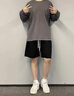 杉努 短裤男士夏季薄款宽松潮流百搭休闲五分裤学生直筒运动男裤5分中裤大码沙滩大裤衩裤港风裤子男生 黑色 XL 实拍图