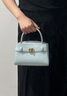 CHARLES&KEITH鳄鱼纹凯莉包手提斜挎婚包包女包生日礼物CK2-50270880-1 Sea Salt Blue海盐蓝 S 实拍图