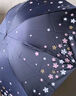 天堂 防紫外线阳伞三折 遮阳伞三折印花晴雨伞黑胶防晒太阳伞 藏青 实拍图