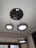 施美特餐厅吊灯现代简约餐桌灯国王湖轻奢极简一字长条吧台中山灯具套餐 3头圆盘-珍珠黑+烟灰罩-三色变光 实拍图