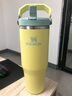 STANLEY拎拎杯吸管杯水杯保温杯不锈钢杯子大容量办公车载887ML-柚黄 实拍图