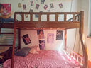 月堤湖胡桃色儿童上下床实木高低床双层床上下铺床两层木床子母床 胡桃色爬梯款单床+床垫 上铺宽130cm下铺宽150cm（店铺爆款） 实拍图