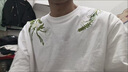 安初夏美式高街花卉刺绣短袖t恤男夏季宽松小众设计感oversize情侣上衣 白色【重磅刺绣花卉重工】 XL 建议120斤--140斤关注先发 实拍图