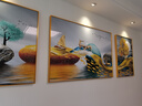 Sixpoetry 客厅装饰画现代简约沙发背景墙壁画轻奢三联晶瓷画大气高档挂画 福禄双收（铝合金外框） 镶钻画左右60*80+中间120*80亮面 实拍图