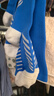李宁（LI-NING）足球袜儿童长筒袜过膝防滑训练护腿板袜套高筒长袜子男蓝白-S 实拍图