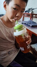 【京东物流】水杯冰霸吸管杯高颜值学生茶水分离大容量杯子 肚肚杯1个-浅绿色 实拍图